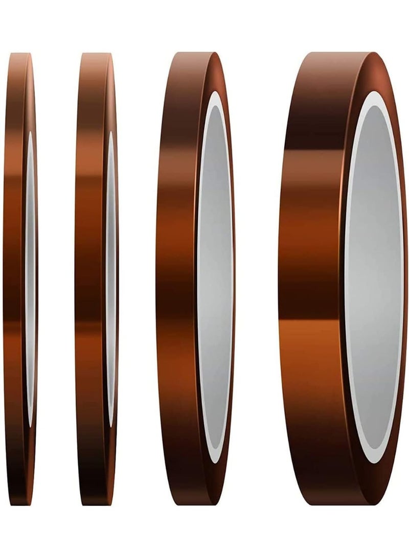 CLENEA شريط مقاوم للحرارة، شريط حراري عالي الحرارة، شريط طباعة بالتسامي، نقل حراري وعزل، لحام موجي، سهل الاستخدام، 3 مم/5 مم/8 مم/12 مم × 33 م، بني فاتح - Image 1